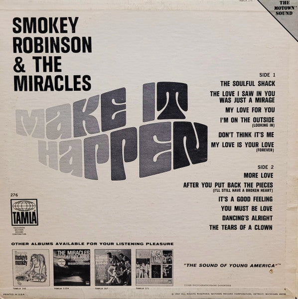 Smokey Robinson & The Miracles* : Make It Happen (LP, Album, Ind)