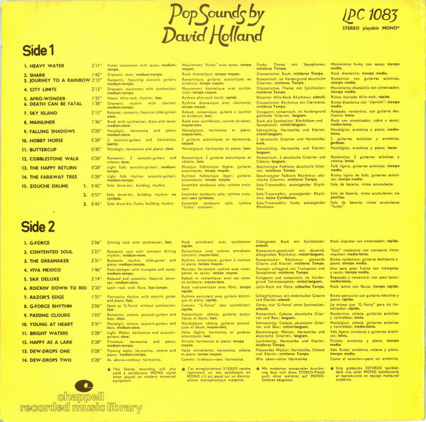 David Holland : Zouche - Pop Sounds By David Holland (LP)