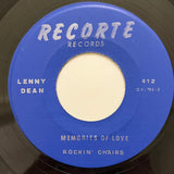 Lenny Dean And The Rockin' Chairs : A Kiss Is A Kiss / Memories Of Love (7", Single, RE, Unofficial)