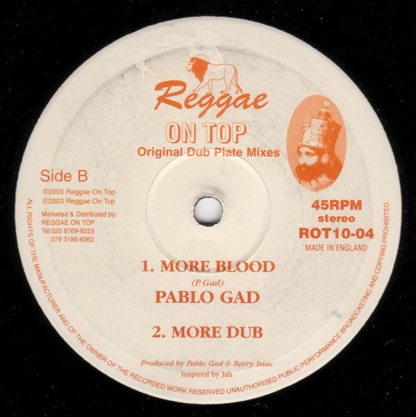 Pablo Gad : Don't Push Jah / More Blood (10")