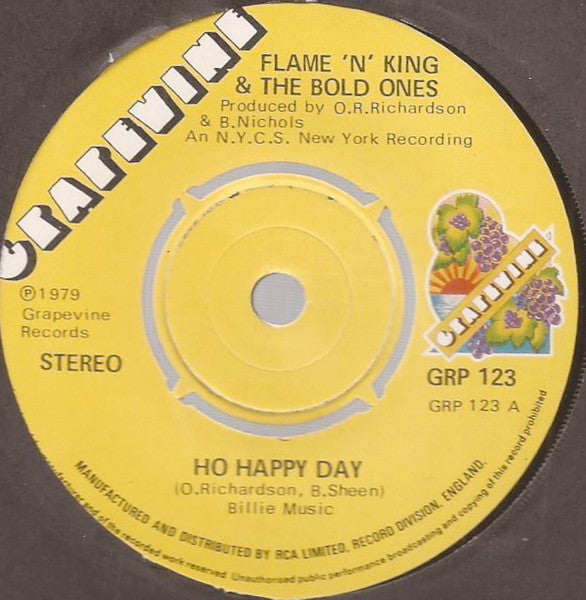 Flame 'N' King & The Bold Ones : Ho Happy Day (7")