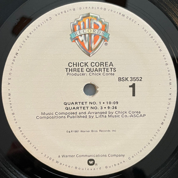 Chick Corea : Three Quartets  (LP, Album)