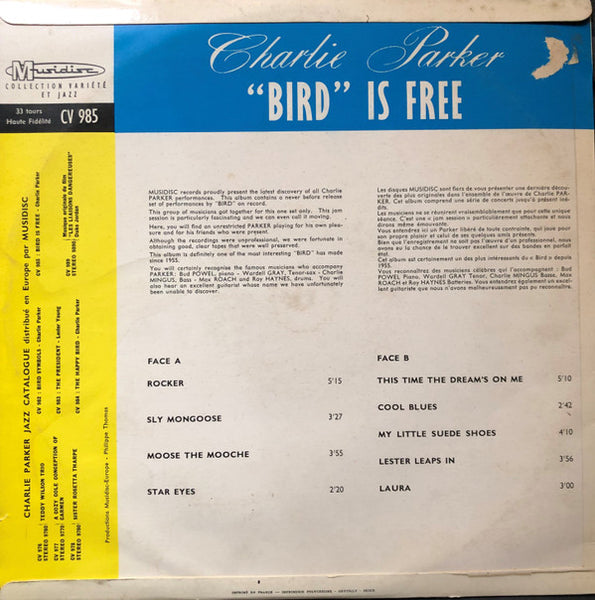 Charlie Parker : "Bird" Is Free (LP, Album, Mono, RE)
