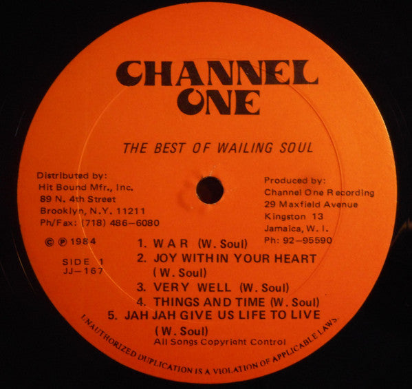 Wailing Souls : The Best Of Wailing Soul (LP, Comp, RE)