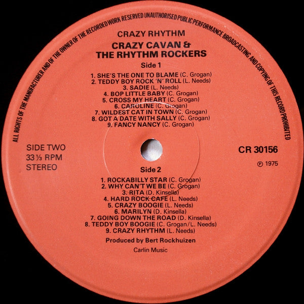 Crazy Cavan And The Rhythm Rockers : Crazy Rhythm (LP, Album, RE)