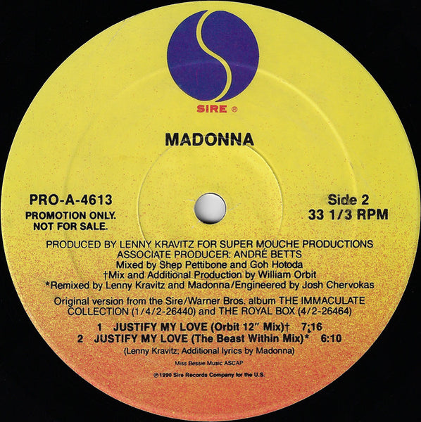 Madonna : Justify My Love (12", Promo)