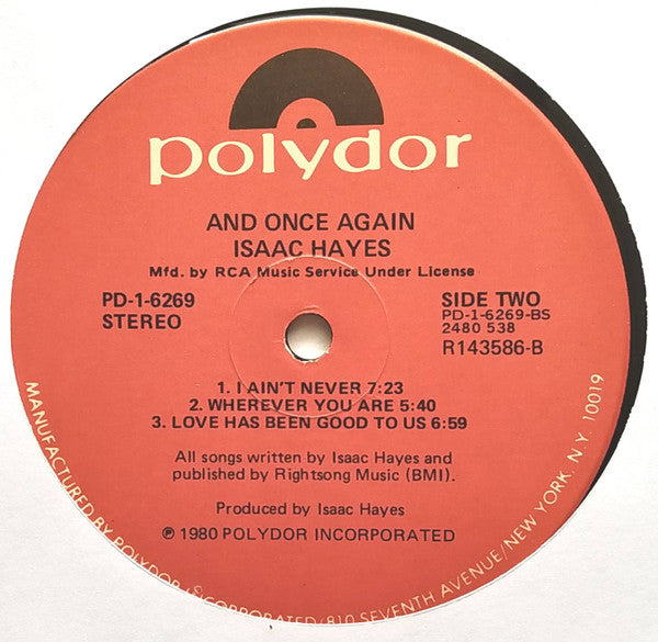 Isaac Hayes : And Once Again (LP, Album, RCA)