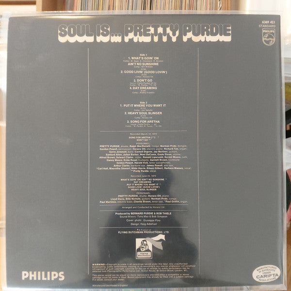 Bernard Purdie : Soul Is... Pretty Purdie (LP, Album, Pre)