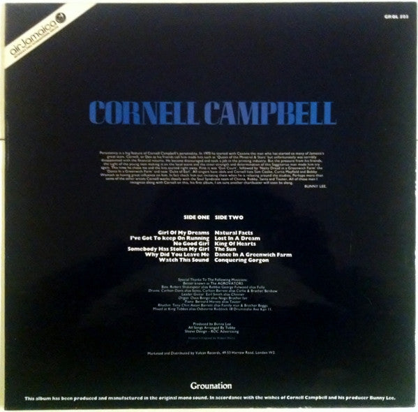 Cornell Campbell : Dance In A Greenwich Farm (LP, Album, Mono)
