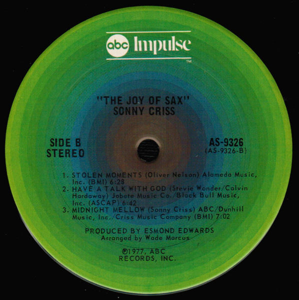 Sonny Criss : The Joy Of Sax (LP, Album, San)