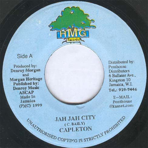 Capleton / Jackwell Miyah : Jah Jah City / Ethiopian Prayer (7", RP)