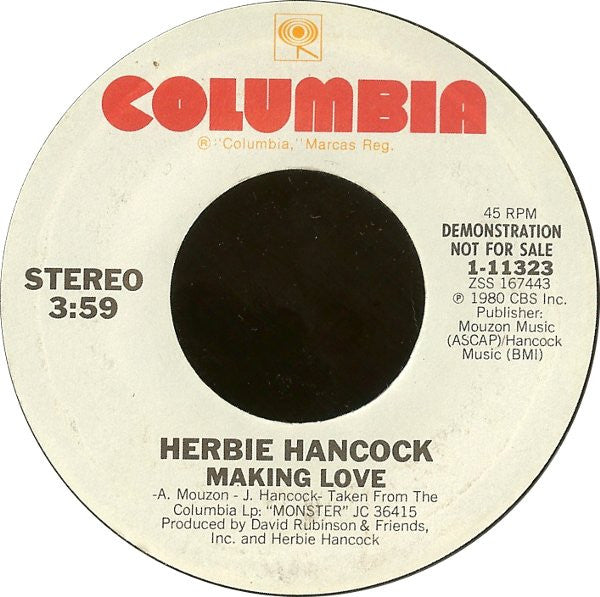Herbie Hancock : Making Love (7", Promo, Styrene)