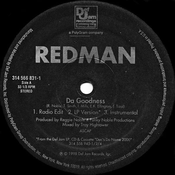 Redman : Da Goodness (12", Single)