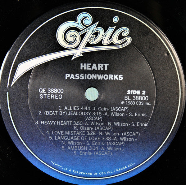 Heart : Passionworks (LP, Album, Pit)