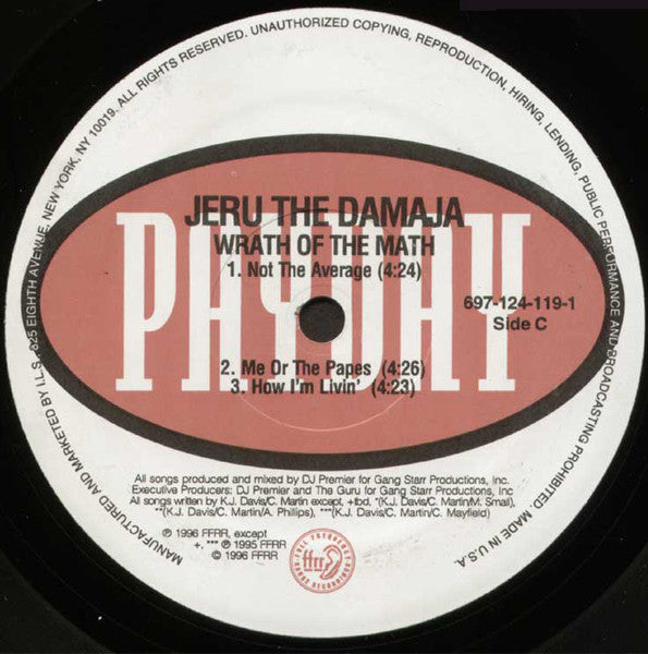 Jeru The Damaja : Wrath Of The Math (2xLP, Album)