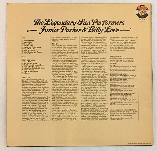 Little Junior Parker /  Billy "Red" Love : The Legendary Sun Performers (LP, Comp, "St)