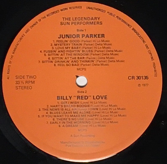 Little Junior Parker /  Billy "Red" Love : The Legendary Sun Performers (LP, Comp, "St)