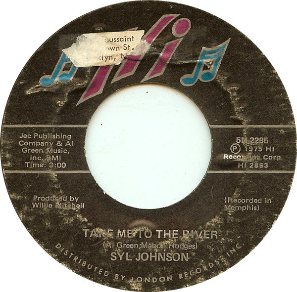 Syl Johnson : Take Me To The River / Could I Be Falling In Love (7", Single)