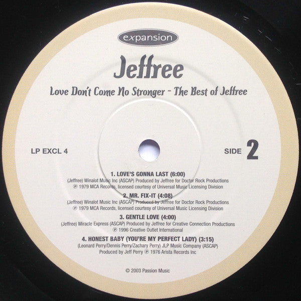 Jeffree* : Love Don't Come No Stronger The Best Of Jeffree (aka Jeff Perry) (LP, Comp)