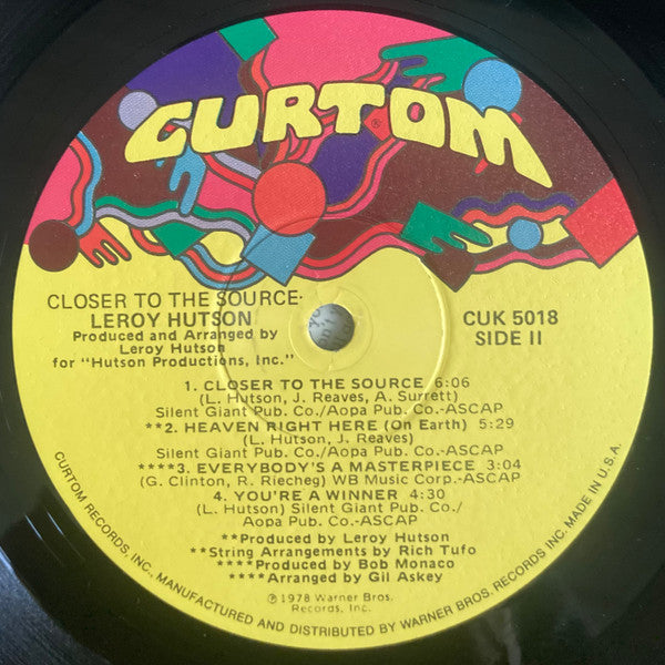 LeRoy Hutson : Closer To The Source (LP, Album, WW )
