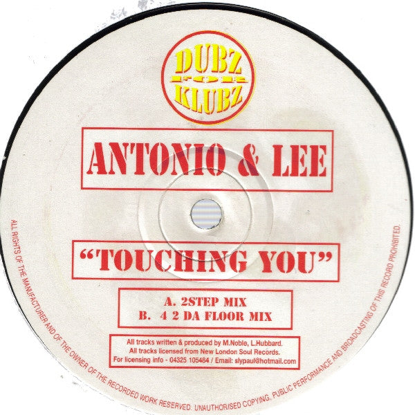 Antonio & Lee : Touching You (12")