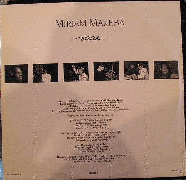 Miriam Makeba : Welela (LP, Album)