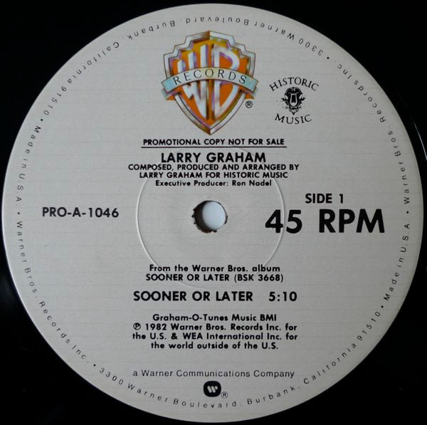 Larry Graham : Sooner Or Later (12", Promo)