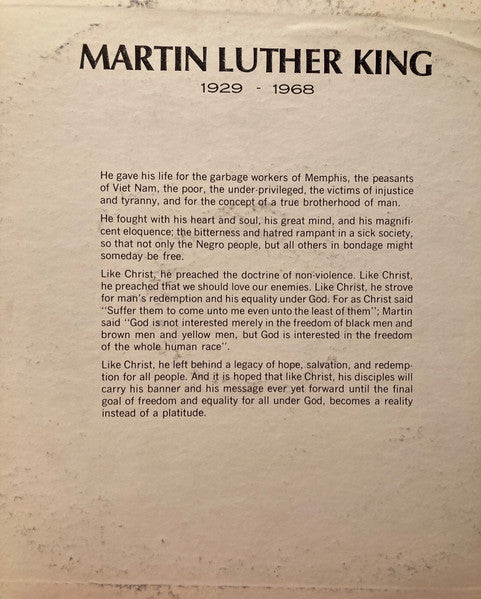 Dr. Martin Luther King, Jr. : I Have A Dream The Great Revolution (LP)