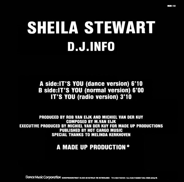 Sheila Stewart : It's You (12")