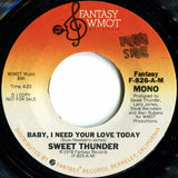 Sweet Thunder : Baby, I Need Your Love Today (7", Single, Promo)