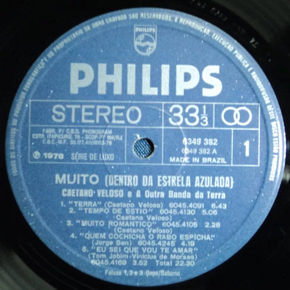 Caetano Veloso & A Outra Banda Da Terra : Muito (Dentro Da Estrela Azulada) (LP, Album)