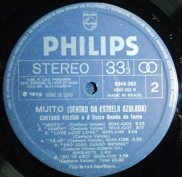 Caetano Veloso & A Outra Banda Da Terra : Muito (Dentro Da Estrela Azulada) (LP, Album)