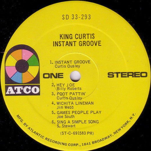 King Curtis : Instant Groove (LP, Album, PR ) | Rook Records