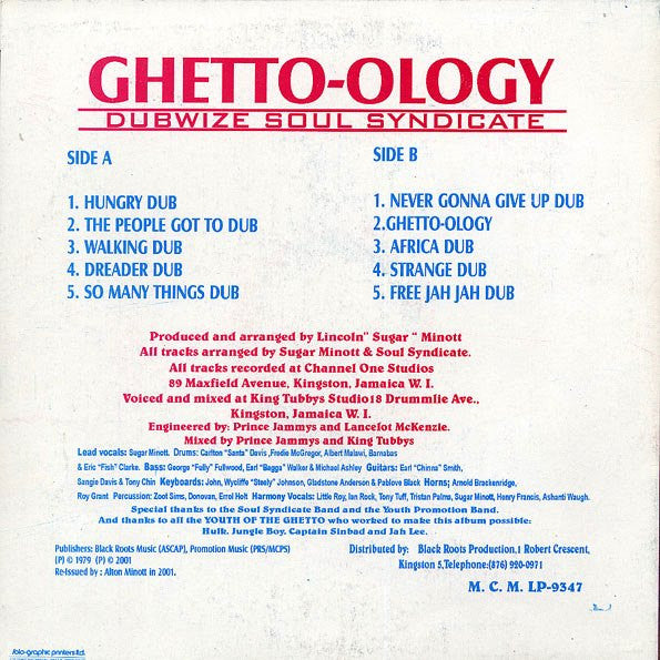 The Soul Syndicate : Ghetto-Ology Dubwise (LP, Album, RE)