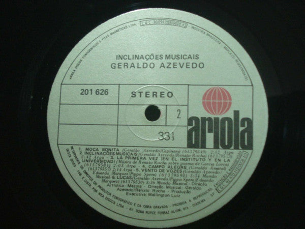 Geraldo Azevedo : Inclinações Musicais (LP, Album)