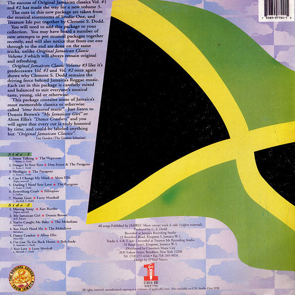 Various : Original Jamaican Classics - Volume 3 (LP, Comp)