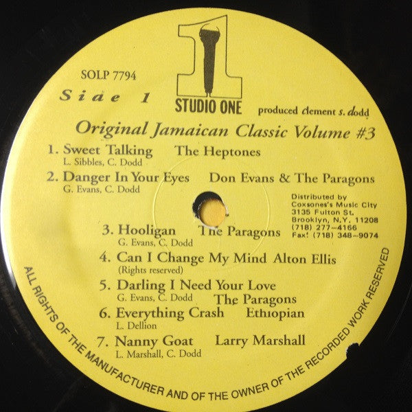 Various : Original Jamaican Classics - Volume 3 (LP, Comp)