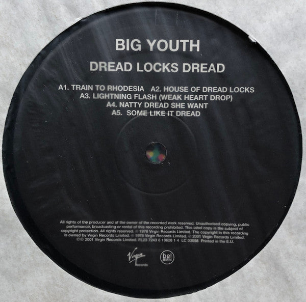 Big Youth : Dread Locks Dread (LP, Album, RE)