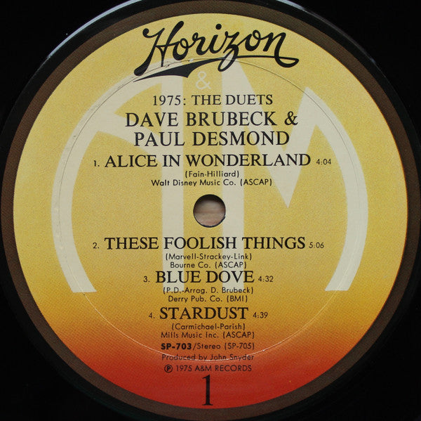 Brubeck* & Desmond* : 1975: The Duets (LP, Album, Quad, Gat)