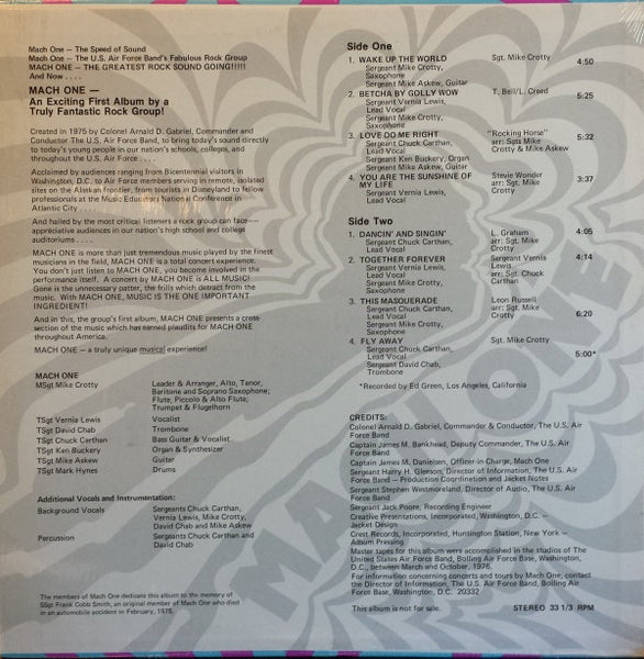The U.S. Air Force Band Rock Group : Mach One (LP, Album, Promo)