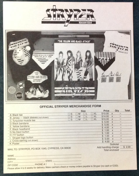 Stryper : The Yellow And Black Attack (12", EP, RP)
