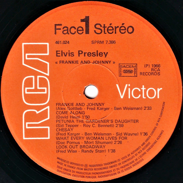 Elvis* : Frankie And Johnny (LP, RE)