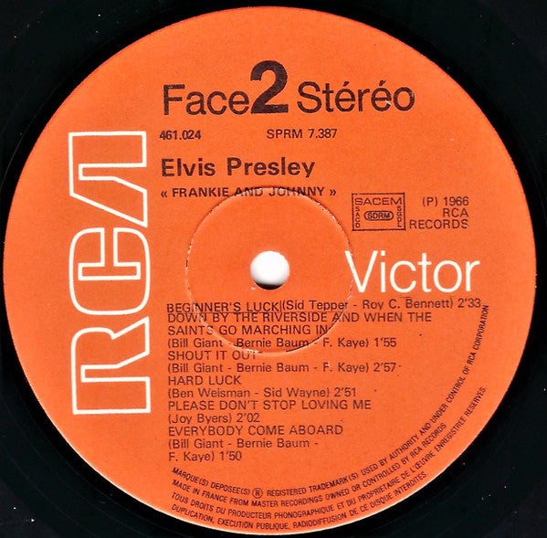 Elvis* : Frankie And Johnny (LP, RE)
