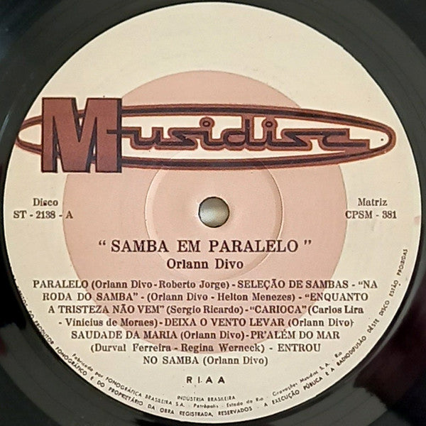 Orlann Divo : Samba Em Paralelo (LP, Album, RE)