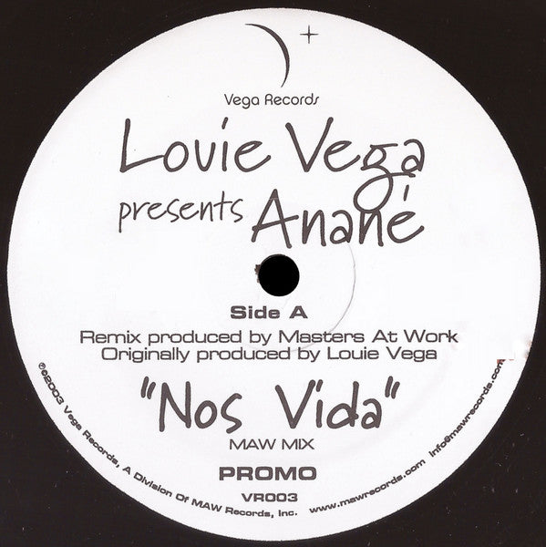 Anané : Nos Vida / Mon Amour (12", Promo)