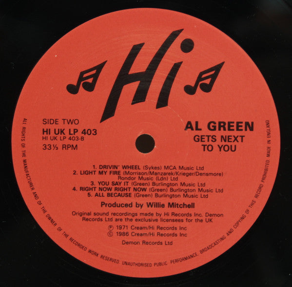 Al Green : Al Green Gets Next To You (LP, Album, RE)