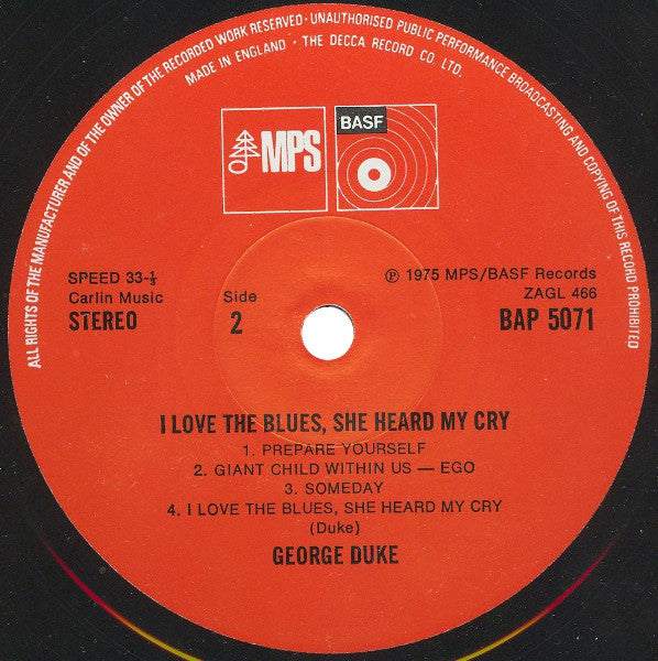 George Duke : I Love The Blues, She Heard My Cry (LP, Album)