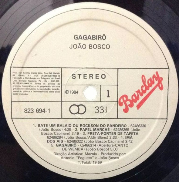 João Bosco : Gagabirô (LP, Album, RE)