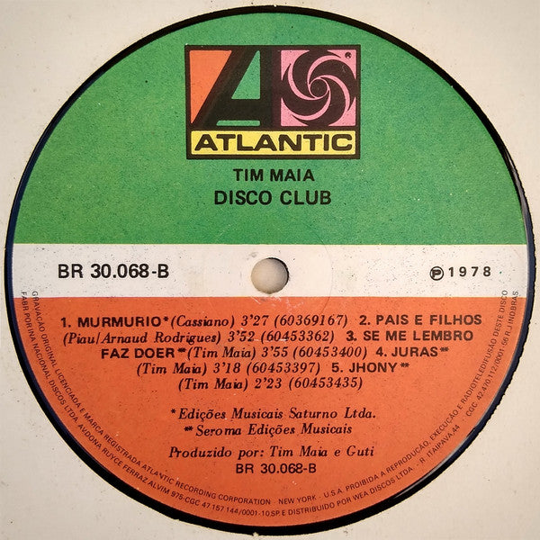 Tim Maia : Disco Club (LP, Album)