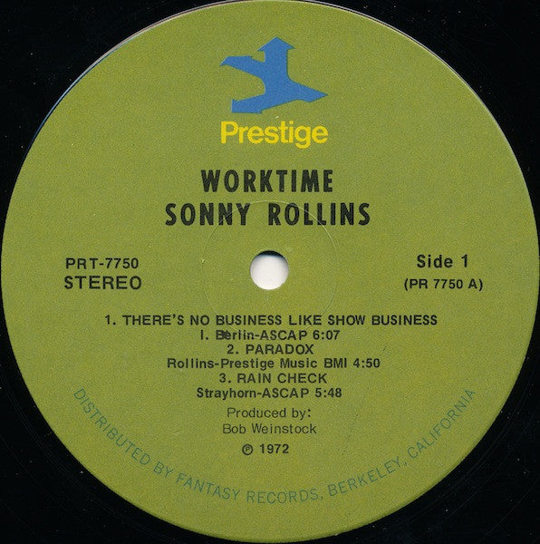 Sonny Rollins : Worktime! (LP, Album, RE, RM)